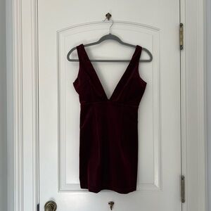 Burgundy Velvet Dress